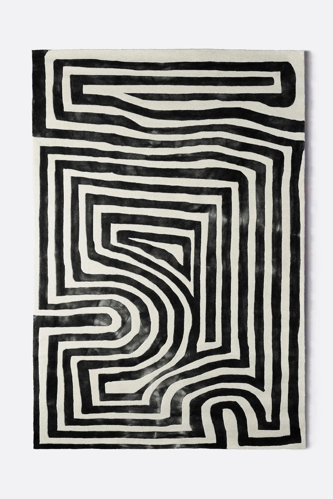 Psychedelic Labyrinth Teppich・Charcoral (New)