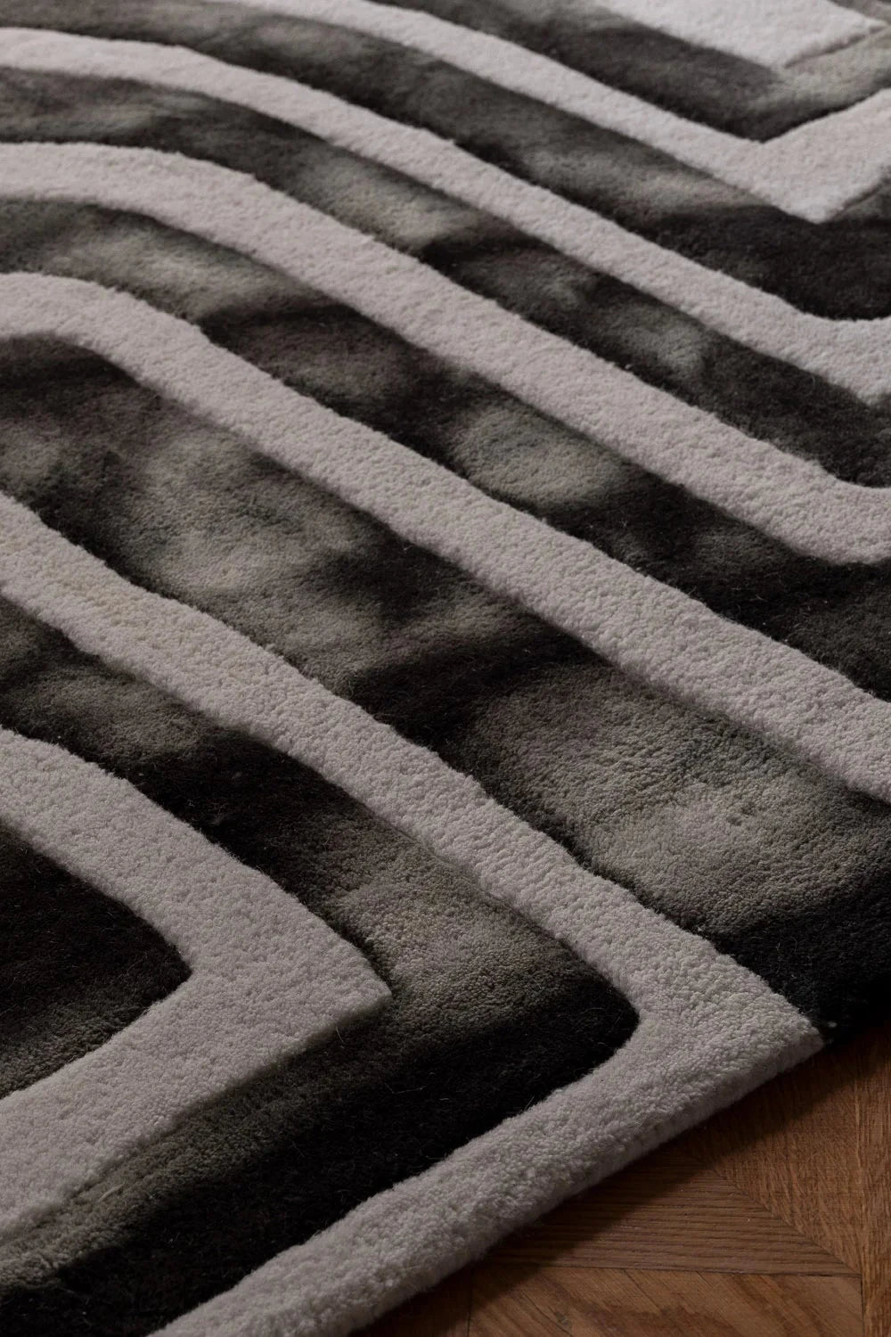 Psychedelic Labyrinth Teppich・Charcoral (New)